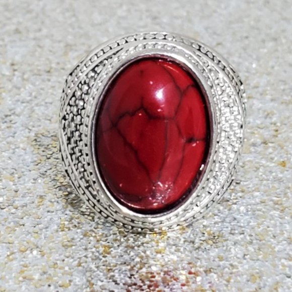 Unisex Red Jasper Ring Size 8 - Picture 3 of 3